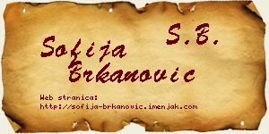 Sofija Brkanović vizit kartica